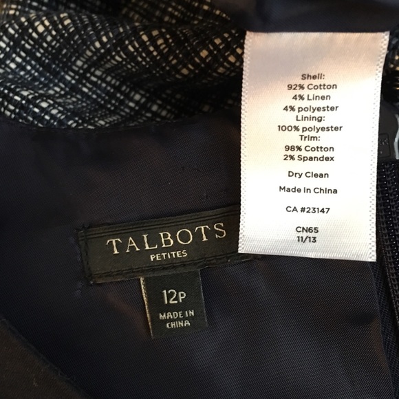 HP Talbots Navy Tweed Sleeveless Sheath Dress 12P - Picture 6 of 8